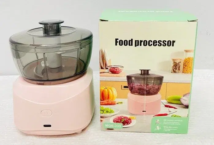 MGE-333 Rechargeable Mini Food Processor with 3 Stainless .
