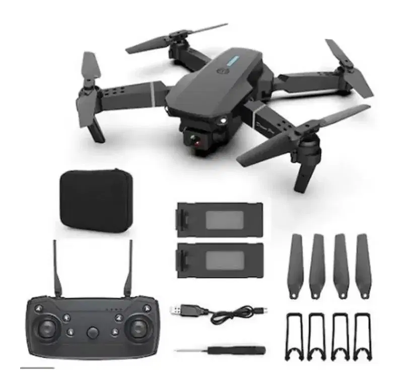 E88 Pro Rc Mini Drone 4K Hd Drone With Dual Camera And Dual Battery Drone Fpv Wifi Real-Time Transmission Foldable Quadcopter Rc Drone Toys