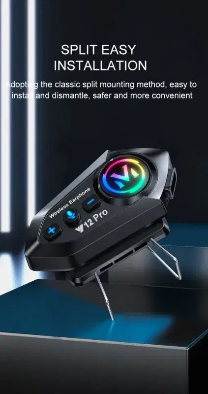 Y12 Pro Motorcycle Helmet Intercom Bluetooth 5.4 Headset Waterproof 500m Intercomunicador Speaker Wireless Handsfree Interphone