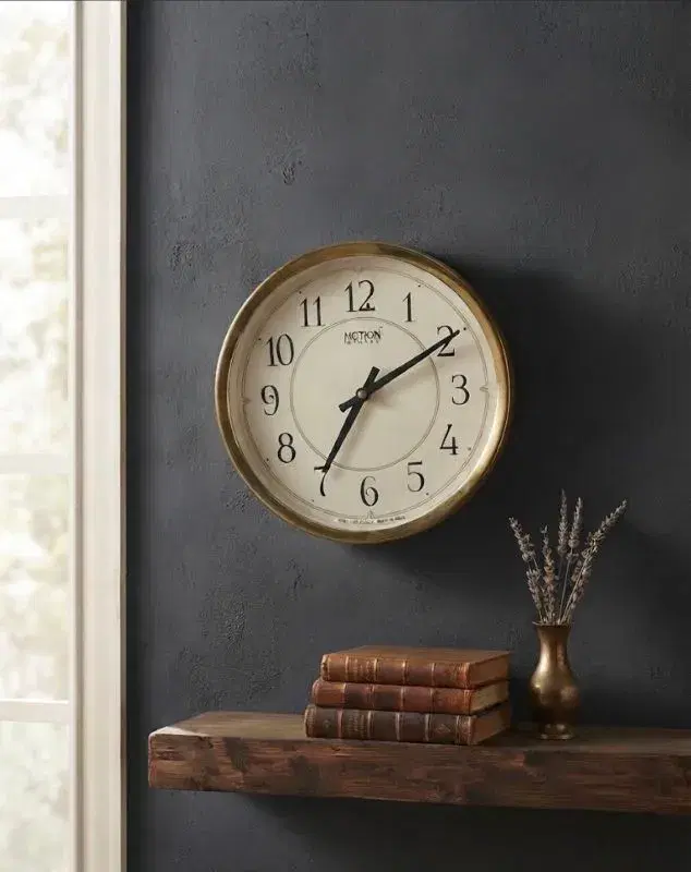Antique Brass Vintage Motion Wall Clock For Home, Office Decor