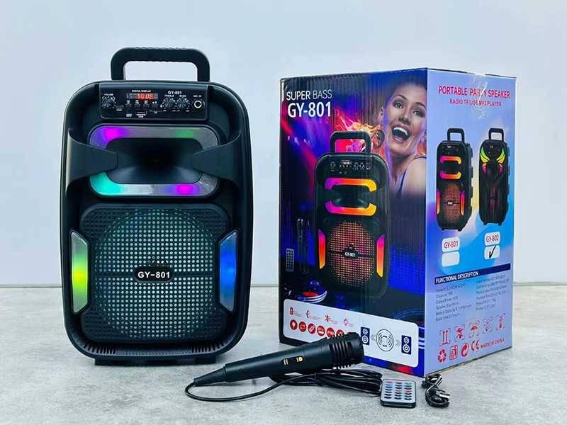 GY-801 8INCH Wireless Speaker With Karaoke Mic