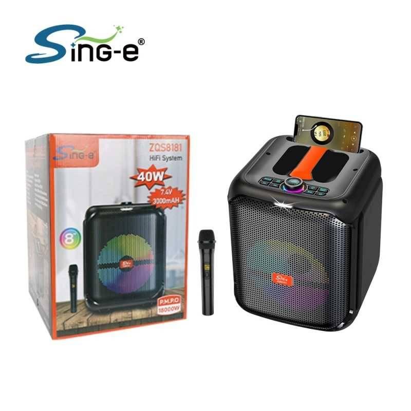 Sing-e ZQS 8181 Wireless Speaker With Wireless Microphone Heavy Sound High Bass With Multi Mode