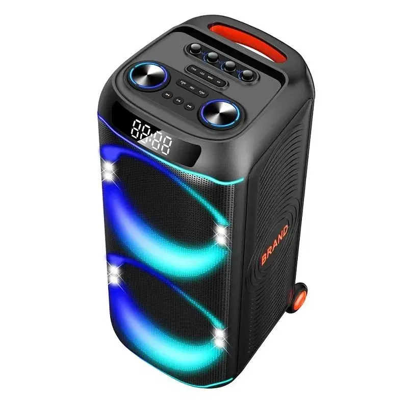 CQS-S6617 Portable for Bluetooth Speaker 120W High Power Subwoofer for Stage RGB LED for Outdoor Parties Square Dances