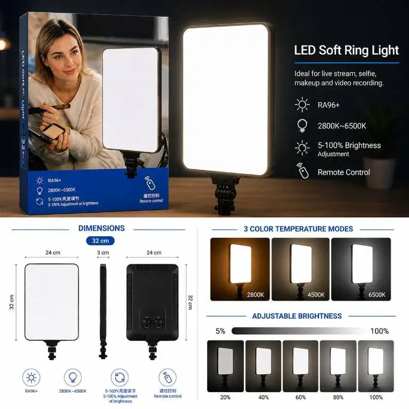 RL-32 LED Video Light Panel With Remote Conrol.