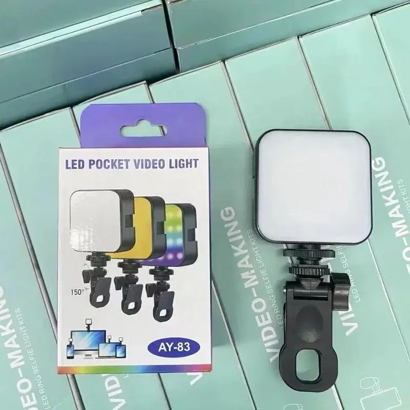 AY-83 RGB Pocket LED Video Light – Mini Rechargeable Fill Light for Vlogging, Photography, Live Streaming