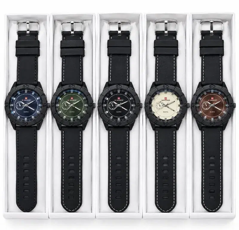 Navi Force Luxury Watches with leather strap.