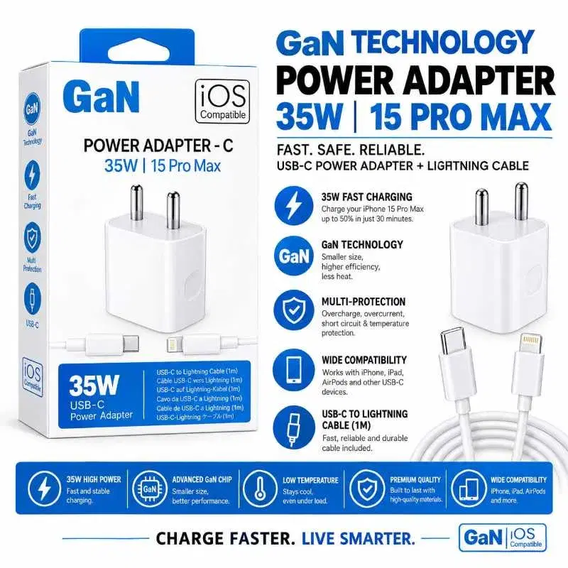 GAN TECHNOLOGYUSB-C 35W  POWER ADAPTER 15 PRO MAX  