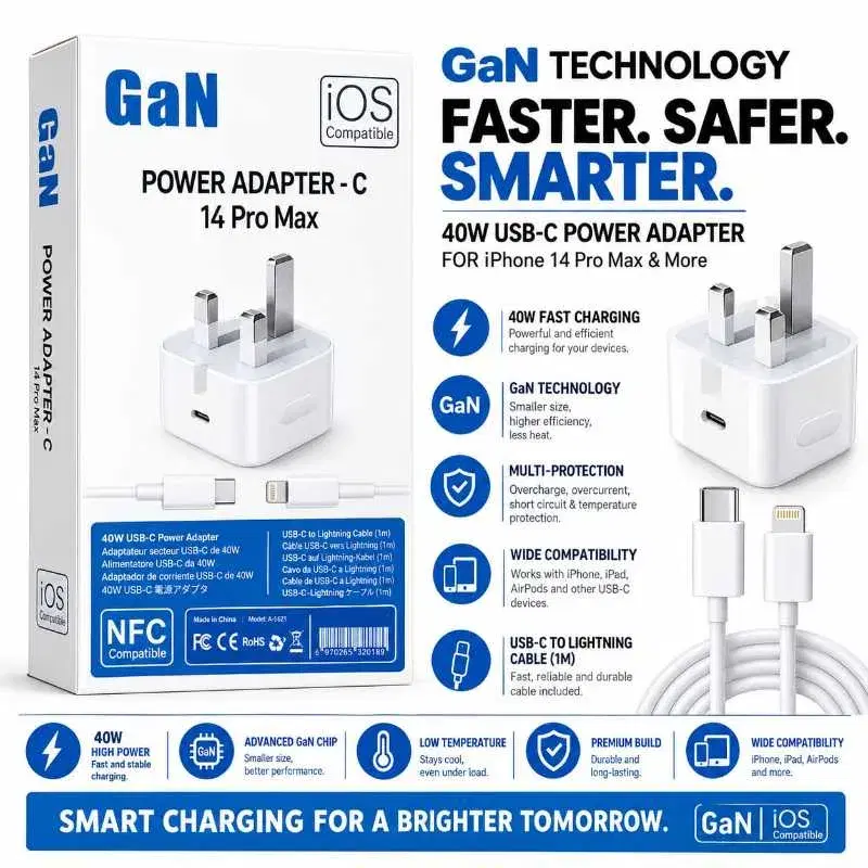 GAN POWER ADAPTER40W USB -C 14 PRO MAX 