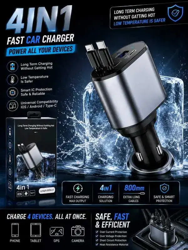 4 IN 1 FAST CAR CHARGER 