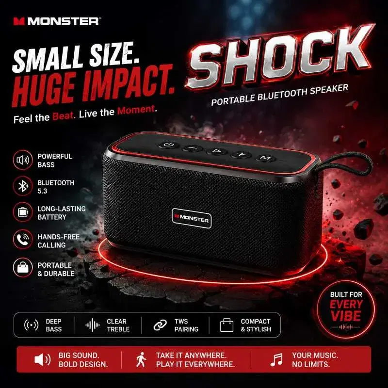 SHOCK PORTABLE BLUETOOTH SPEAKER 