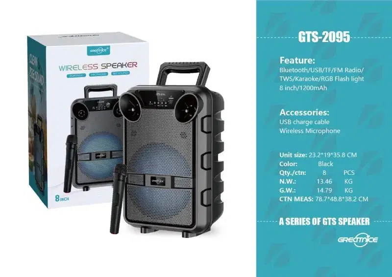 GTS-2095 PORTABLE WIRELESS BLUETOOTH SPEAKER  