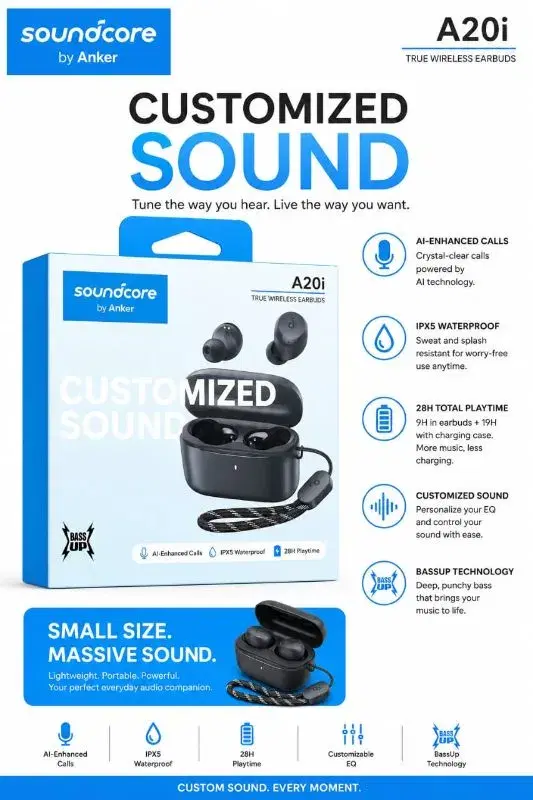 A2OI SOUNDCORE TRUE WIRELESS EARBUDS 
