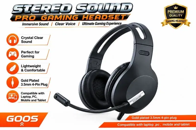 GOOS STEREO SOUND PRO GAMING HEADSET 