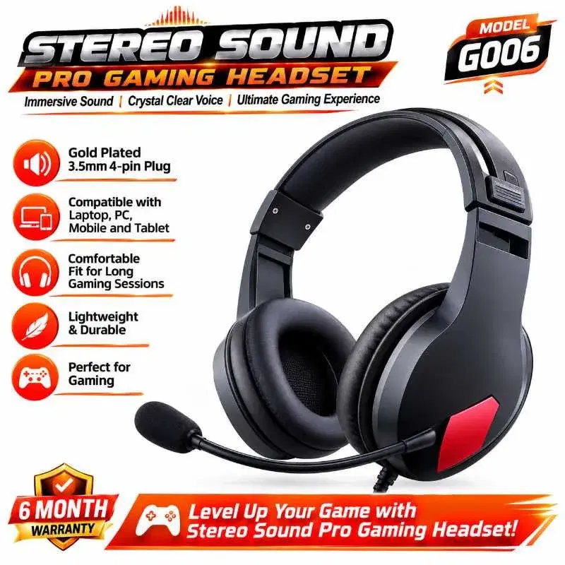 GOO6 STEREO SOUND PRO GAMING HEADSET 
