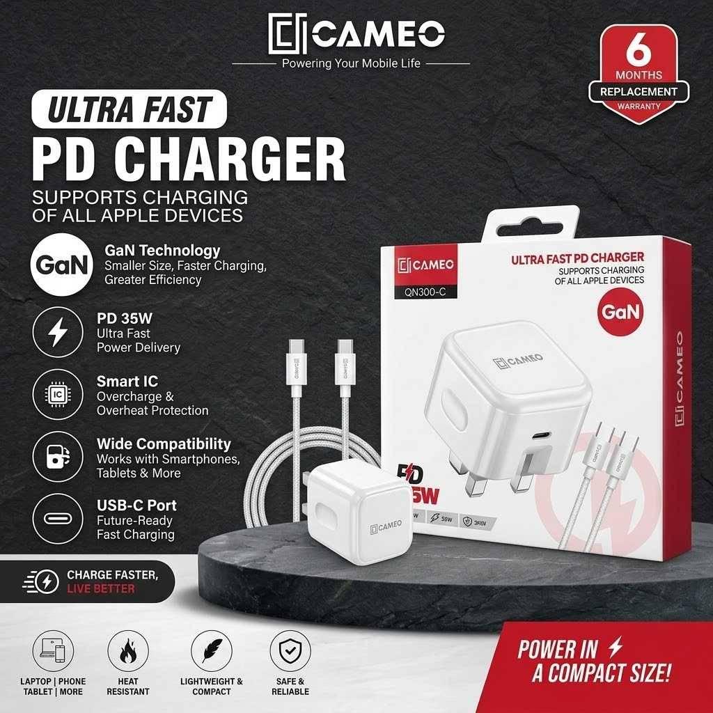 Cameo QN300-C 35W PD Fast Charge CTOC IPHONE CHARGER