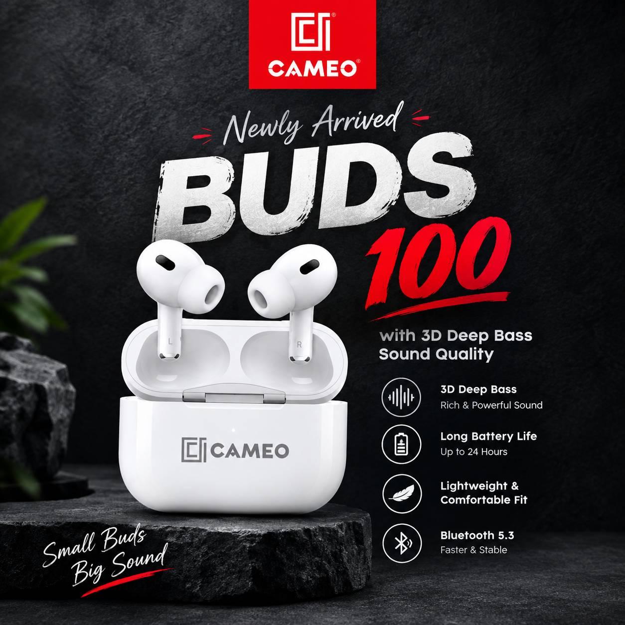 Cameo Buds100 | 3D Deep Bass Sound | 6 Months Warranty