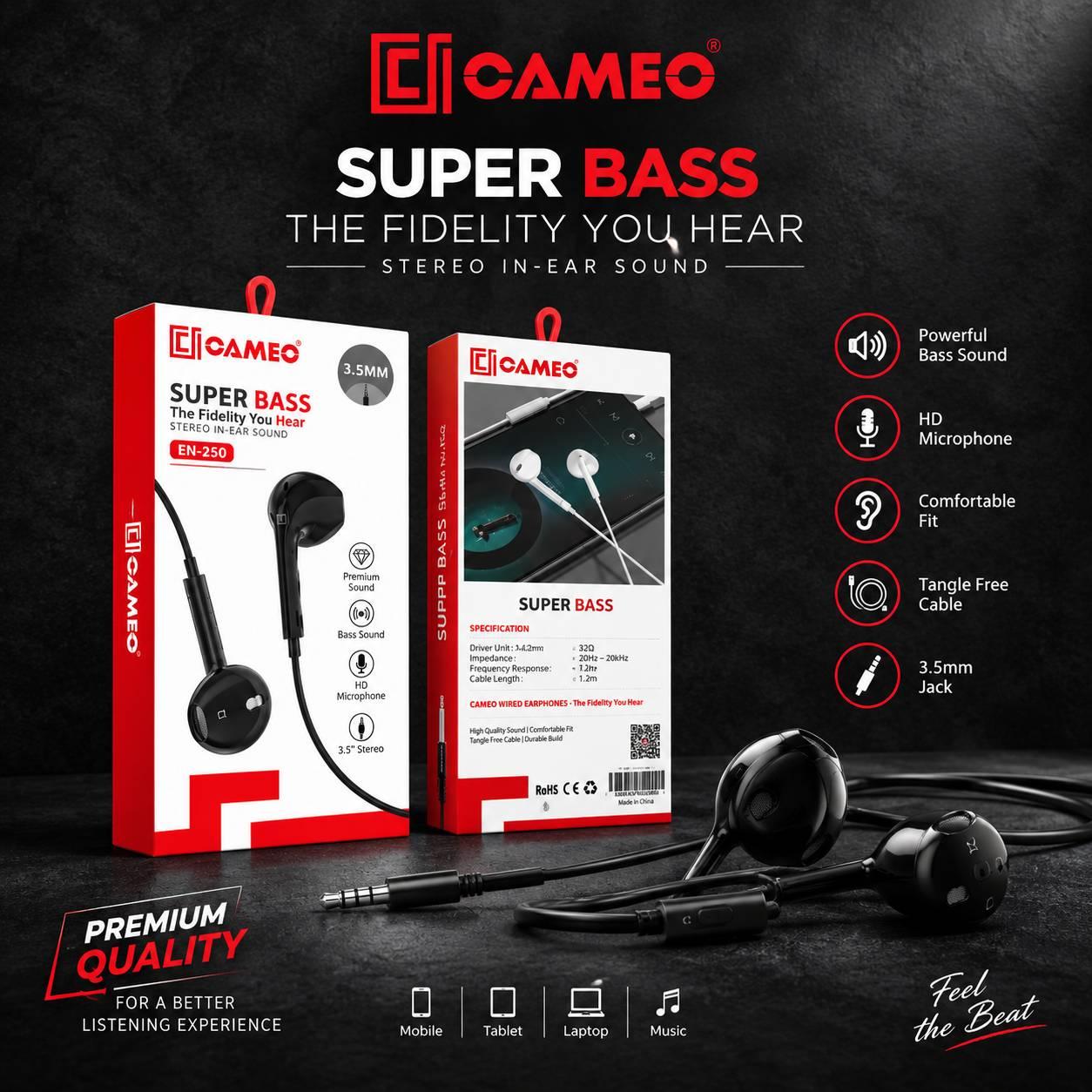 CAMEO EN-150 3.5MM SUPER BASS EARPHONE