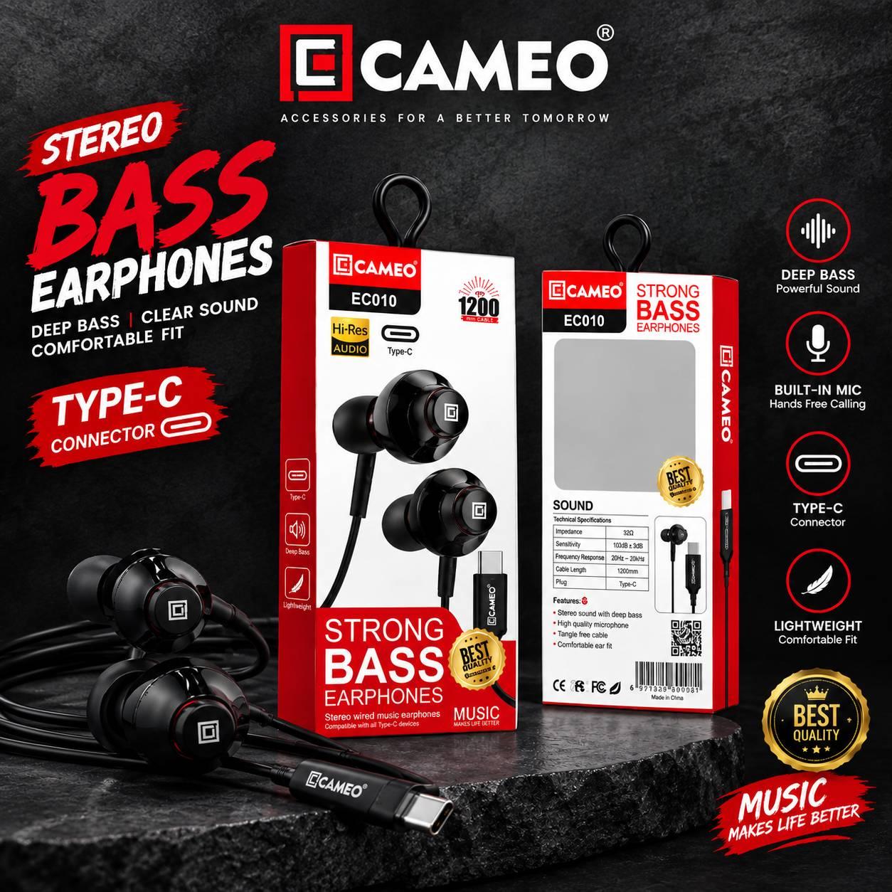 CAMEO | EC010 | 3.5mm Metal Earphone | All Apple Support |