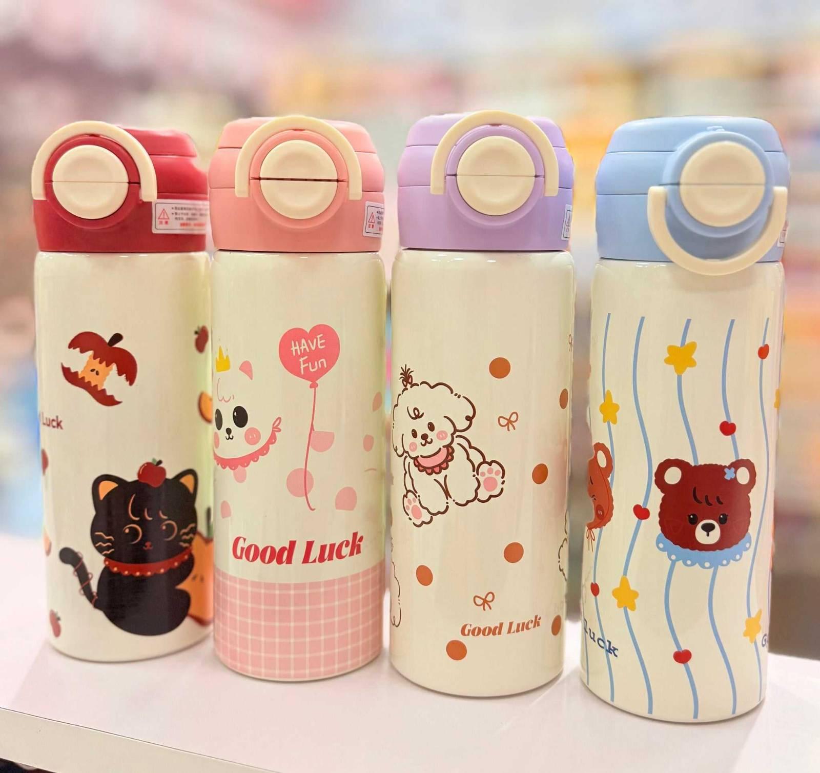 Vacuum Bottle Baby Cute Design 2in1 Pipe And Sip
