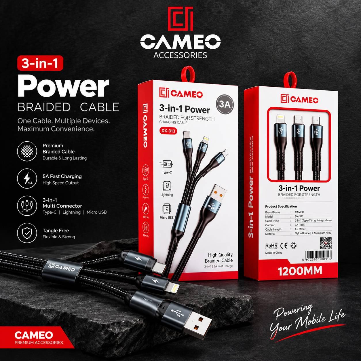 CAMEO DX-311 | 3-In-1 Braided Cable
