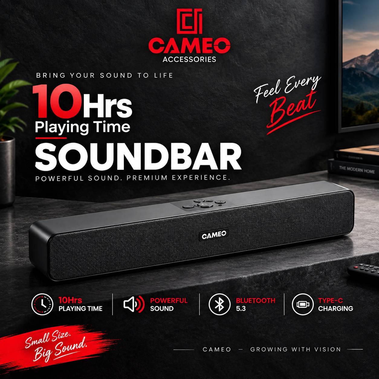 CAMEO ROCK100 | 10W | SoundBar Speaker l 10HRs Playing Time