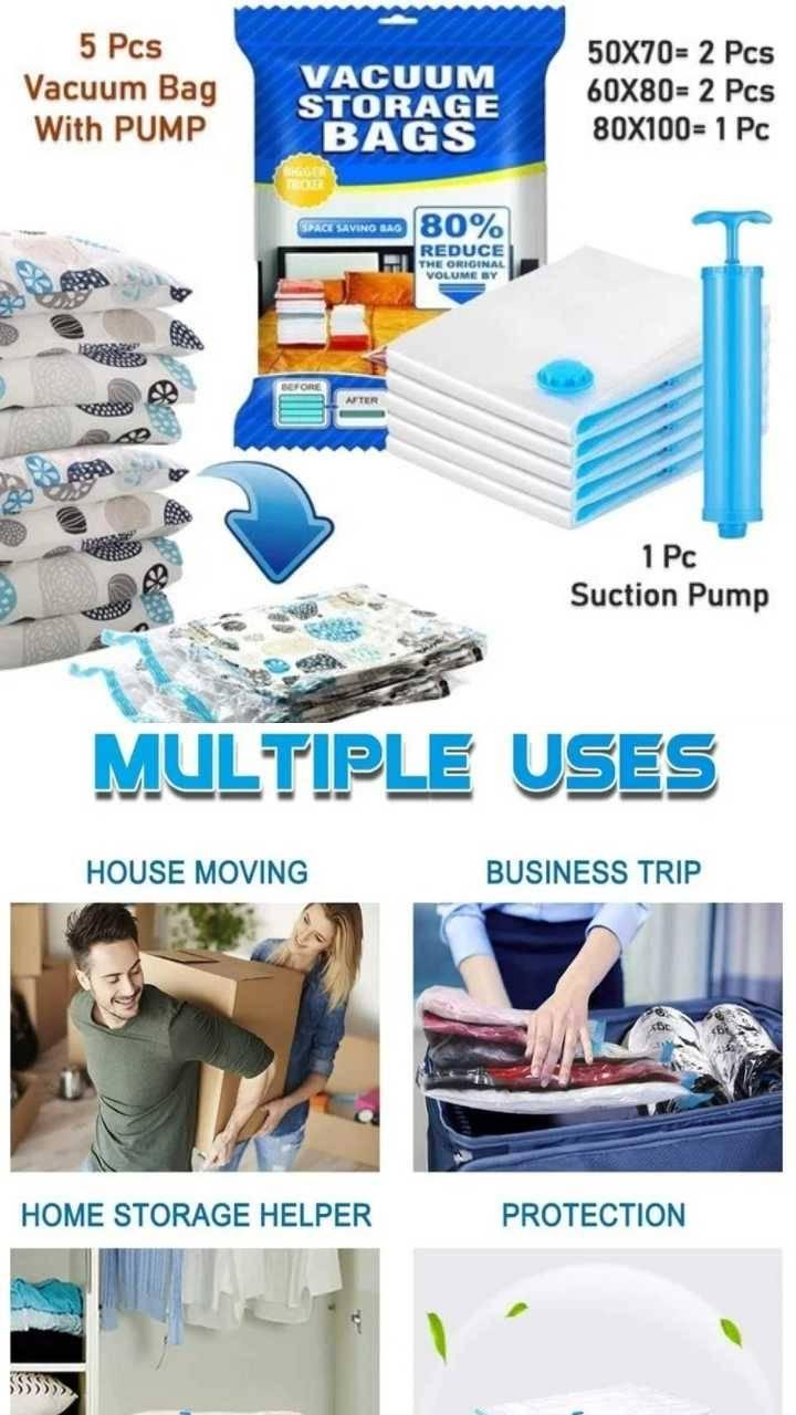 Vacuum Storage Bags 5set Bag With Air Pump