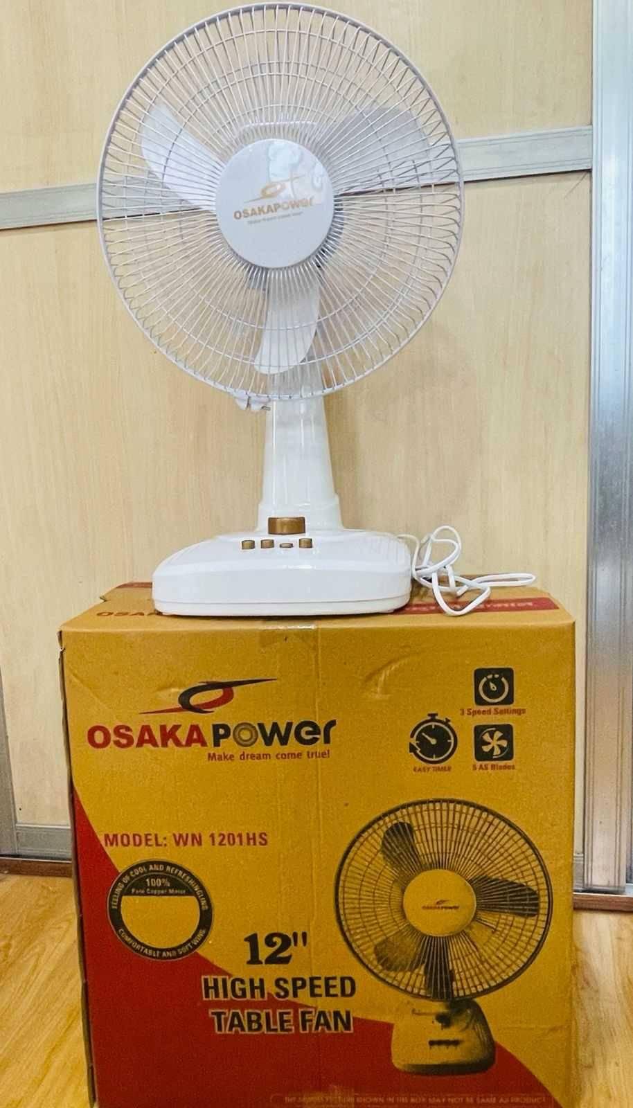 Osaka Power WN1201HS Table Fan 12" With Timer || Easy Timer || 3 Speed Setting || 5 AS Blade