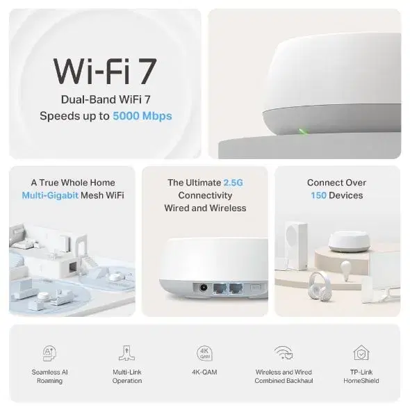 TP link  Deco BE25 Deco 7 BE5000 Whole Home Mesh WiFi 7 System thumbnail 2