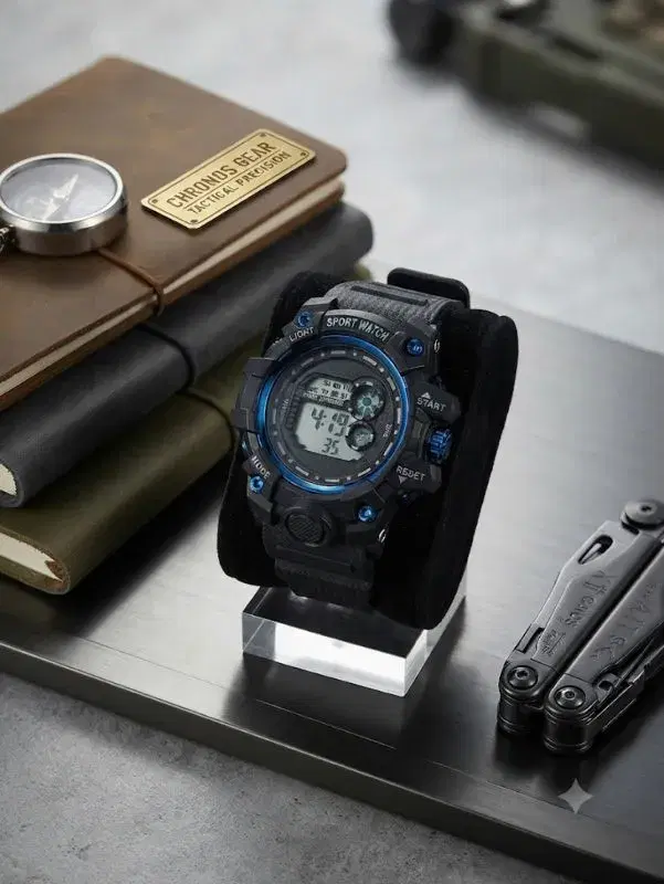 Sports Watch With Time, Day, Date , Stop Watch & Light Function thumbnail 3