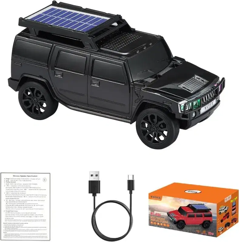 : WSTER WS-696 Solar Off-Road SUV Bluetooth Speaker (Black) thumbnail 3