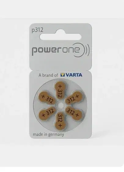 Pack Of 6 Hearing Aid Batteries कान नसुन्ने मानिस को मेसिन मा लगाउने Battery . Model no P312 thumbnail 3