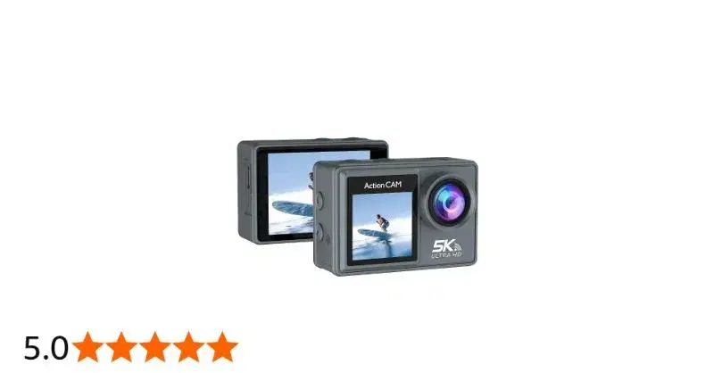 Ausek 5K Ultra HD Dual Screen 5K Waterproof Action Camera With External Wireless microphone thumbnail 2