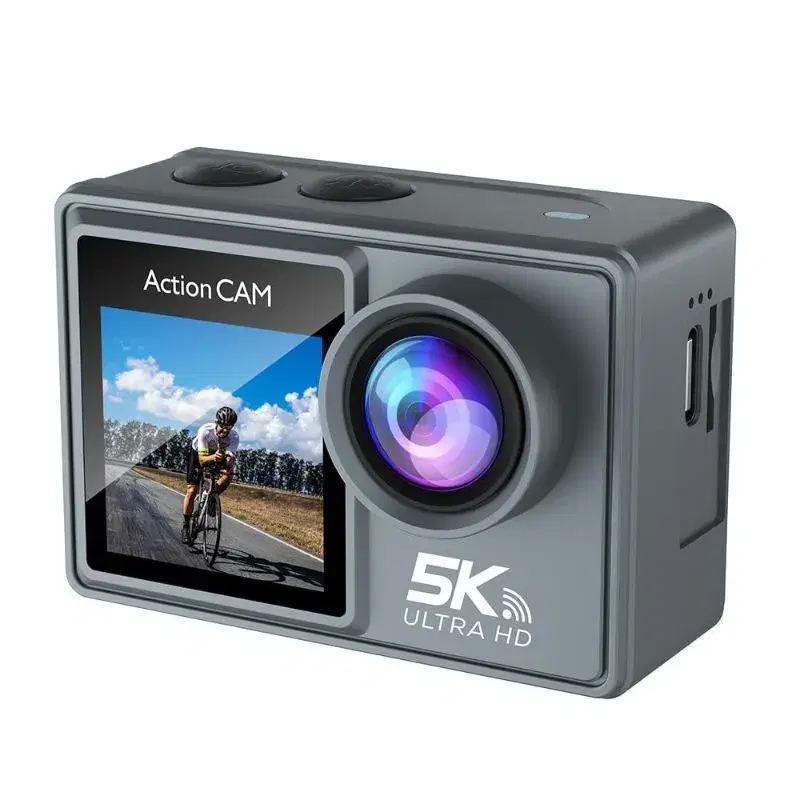 Ausek 5K Ultra HD Dual Screen 5K Waterproof Action Camera With External Wireless microphone thumbnail 4