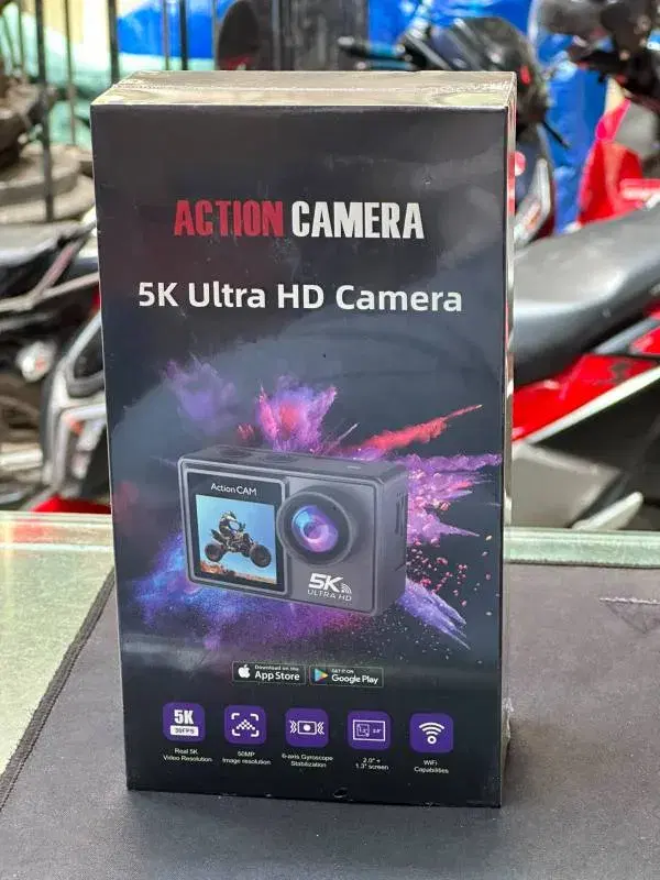 Ausek 5K Ultra HD Dual Screen 5K Waterproof Action Camera With External Wireless microphone thumbnail 6