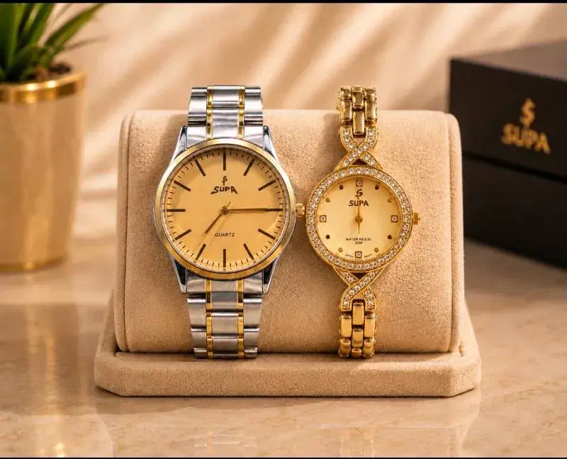 Supa Ladies & Gents Watch Combo set - Perfect For Gifing On Wedding,Anniverssary, Birthday  thumbnail 4