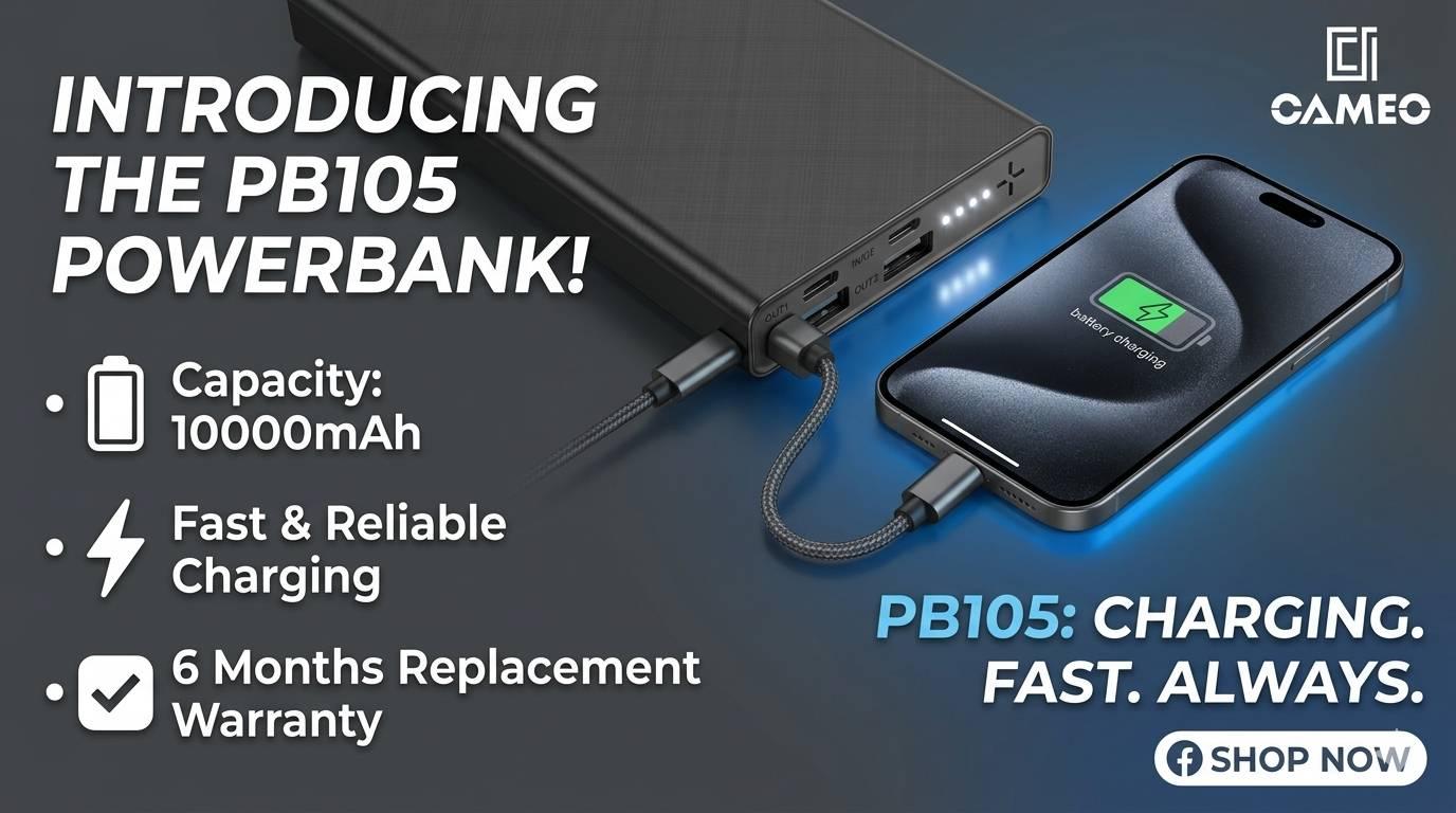 Cameo  PB105 Power Bank, a portable charger with a 10,000 mAh capacity. thumbnail 7