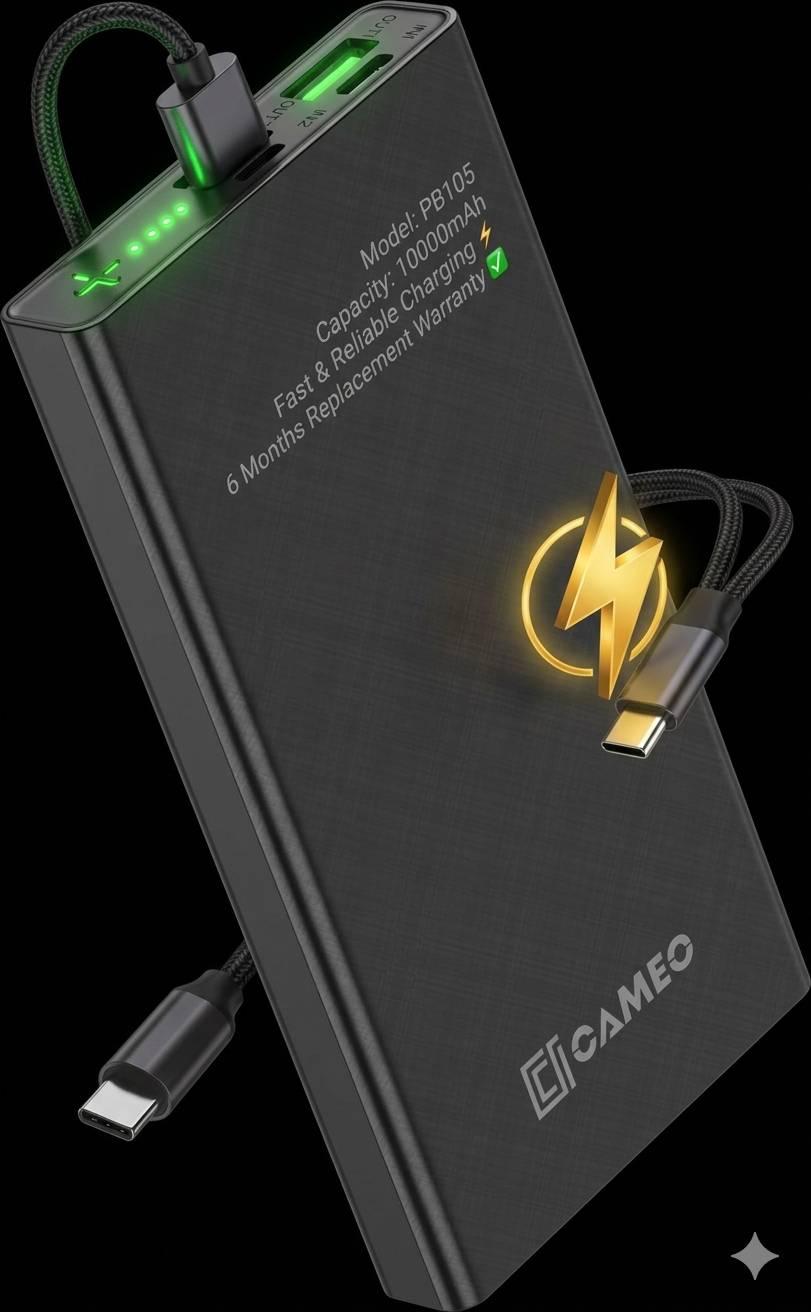 Cameo  PB105 Power Bank, a portable charger with a 10,000 mAh capacity. thumbnail 2