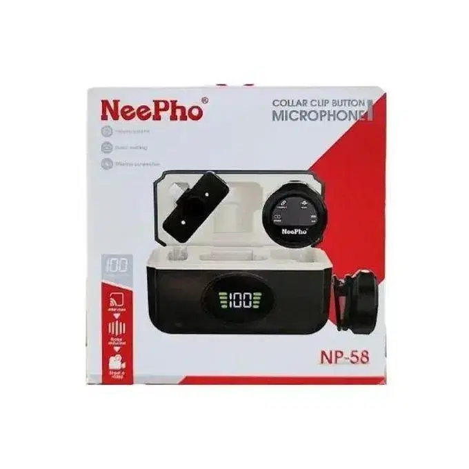 Neepho NP-58 Magnetic Wireless Microphone | Collar Clip