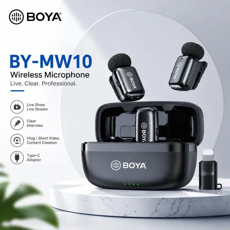 BOYA BY-MW10 Portable Audio Recording Mic for Mobile Camera ...