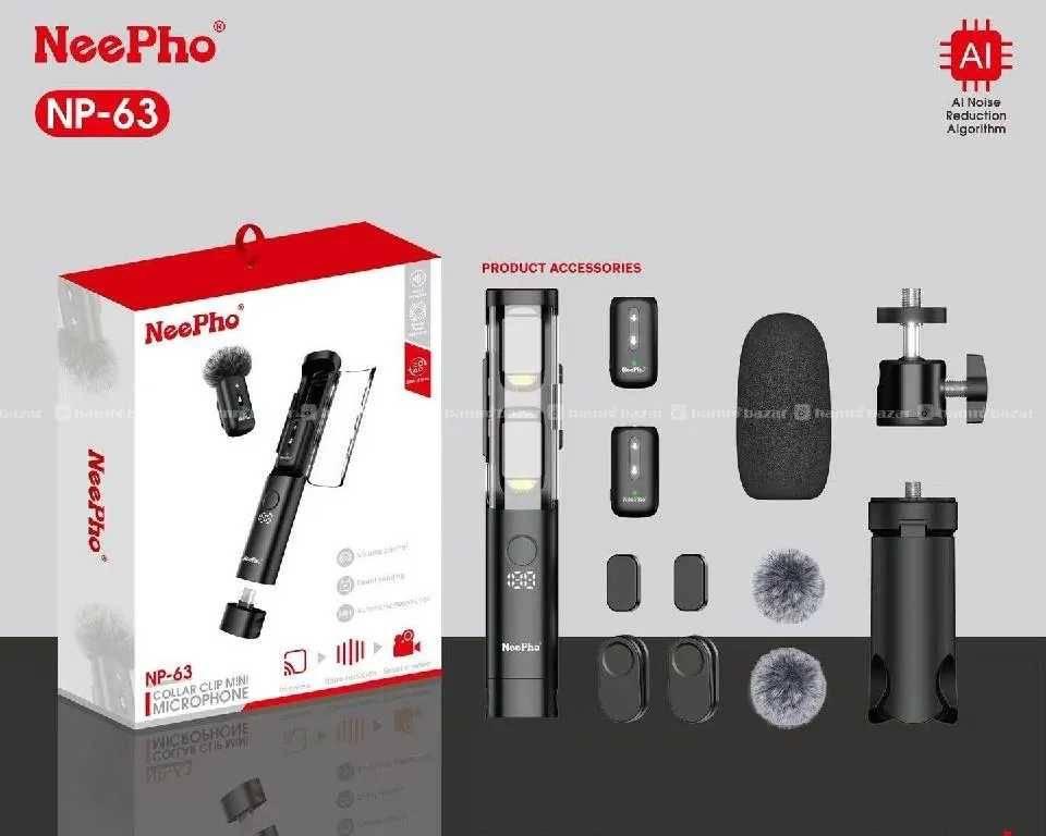 Neepho Np-63 Collar Clip Mini Microphone 2in1