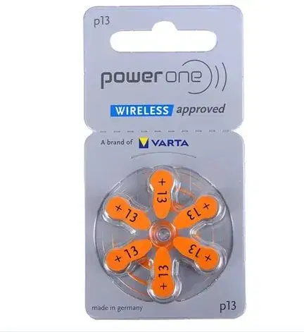 Power One P13 Hearing Aid Batteries 1.45V(6 Batteries set)कान नसुन्ने मानिस को मेसिन मा लगाउने Battery . Model no P13