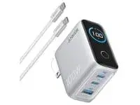 B121BJ41 ANKER 100W 3 PORTS SMART DISPLAY SILVER CHARGER