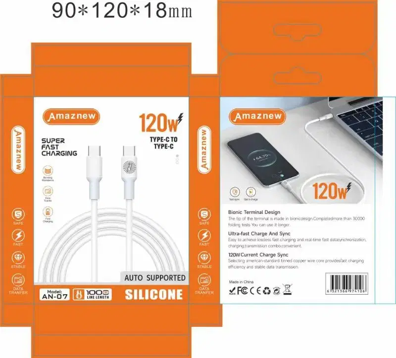 Type C To Type C Cable, 6 Months warrnty(Super Soft cable) .Type C Data cable, CC Cable, PD Cable, AN-07