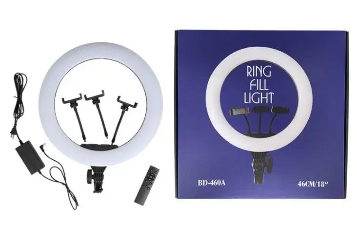 46CM Triple Clip LED Ring Light BD-460A