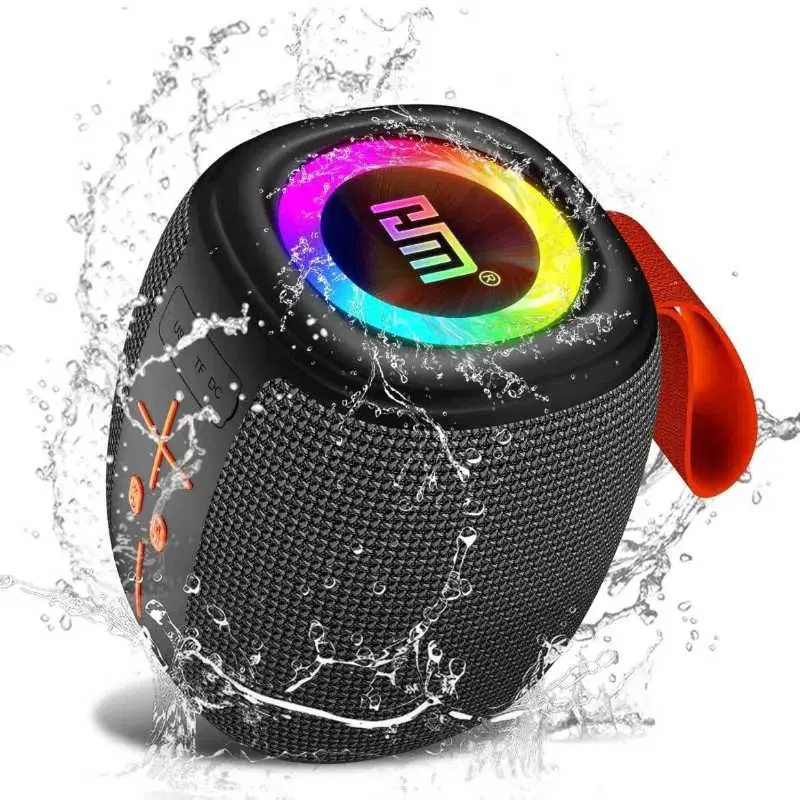 HM-805 Portable Bluetooth Speaker with RGB Lights, Powerful Crystal Clear Sound, IPX4 Waterproof, Bluetooth 5.3, TWS Paring, FM Radio, Wireless Speaker for Outdoor