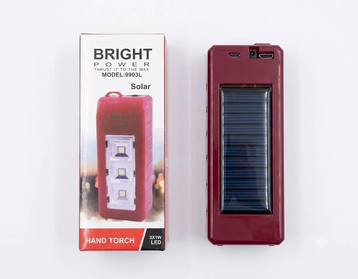 Bright Power 9903LS Solar 3 Led Light With Solar Charging And Usb Charging
