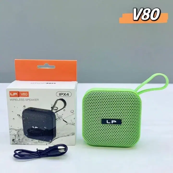 LP-V80 Waterproof IPX4 Mini Wireless Portable BT Speaker FM Radio/TF/USB Professional Bass Stereo Woofer TWS Speaker