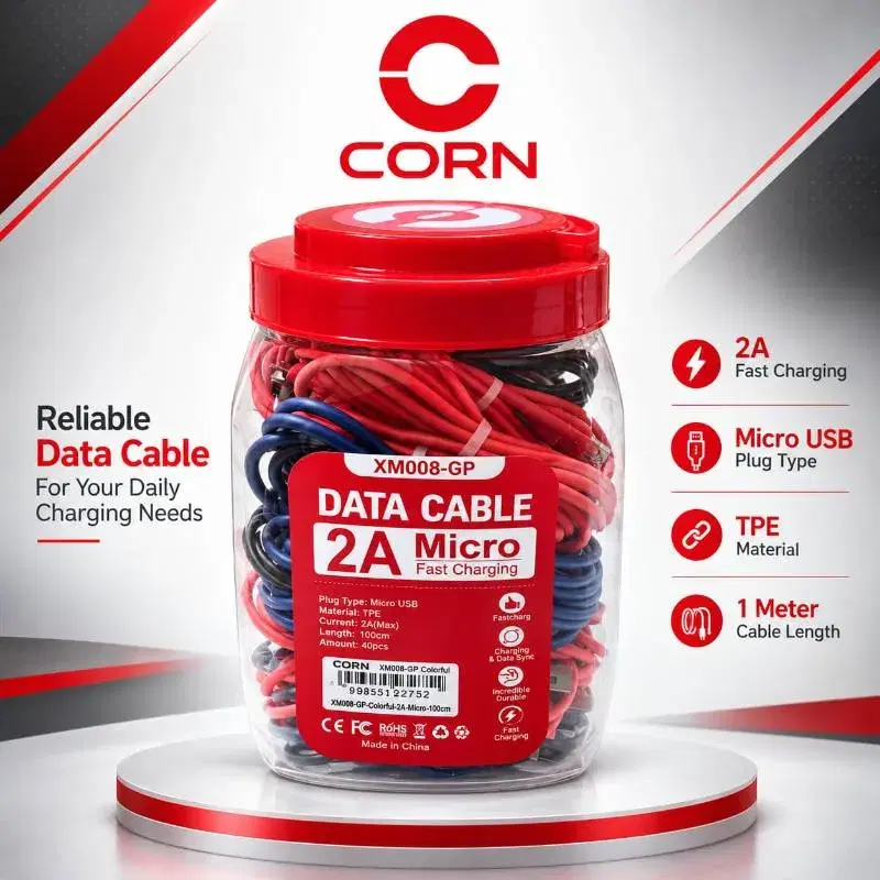 Corn Jar Data Cable - Micro (XM008-G), Type C (XC008-G) , Lightning (XA008-G)