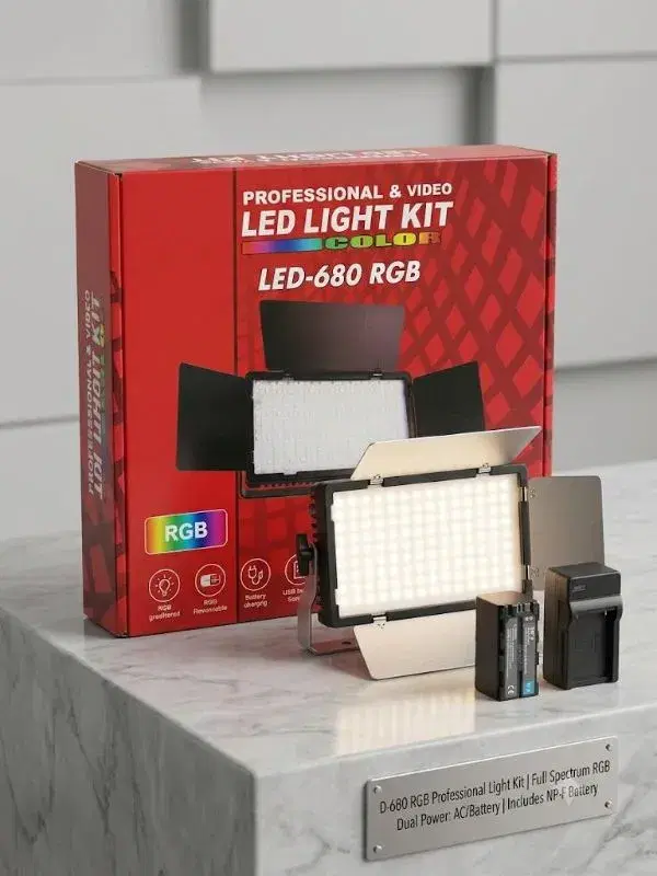 Professional Photo & Video LED Light Kit|| Varicolor LED-680 RGB.