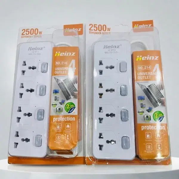 Heinz HZ-B214 2500W 4-Port High Protective Multiplug-2M.